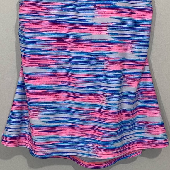 ZELOS Tropical Sunset Racerback Tankini Swim Top Size S - Picture 4 of 9